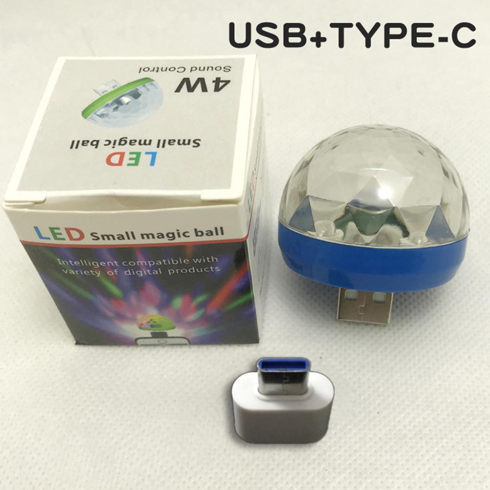 Led lys dj lys rgb farve skiftende lyd aktiveret krystal magisk mini disco kugle ktv lydlys til bryllupsfest: Blå