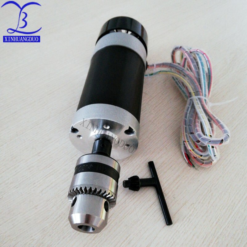 500W Brushless Motor Drill chuck 48VDC CNC Engraving Milling Air Cooled Spindle + fan Long mouth tightening 1.5 - 10