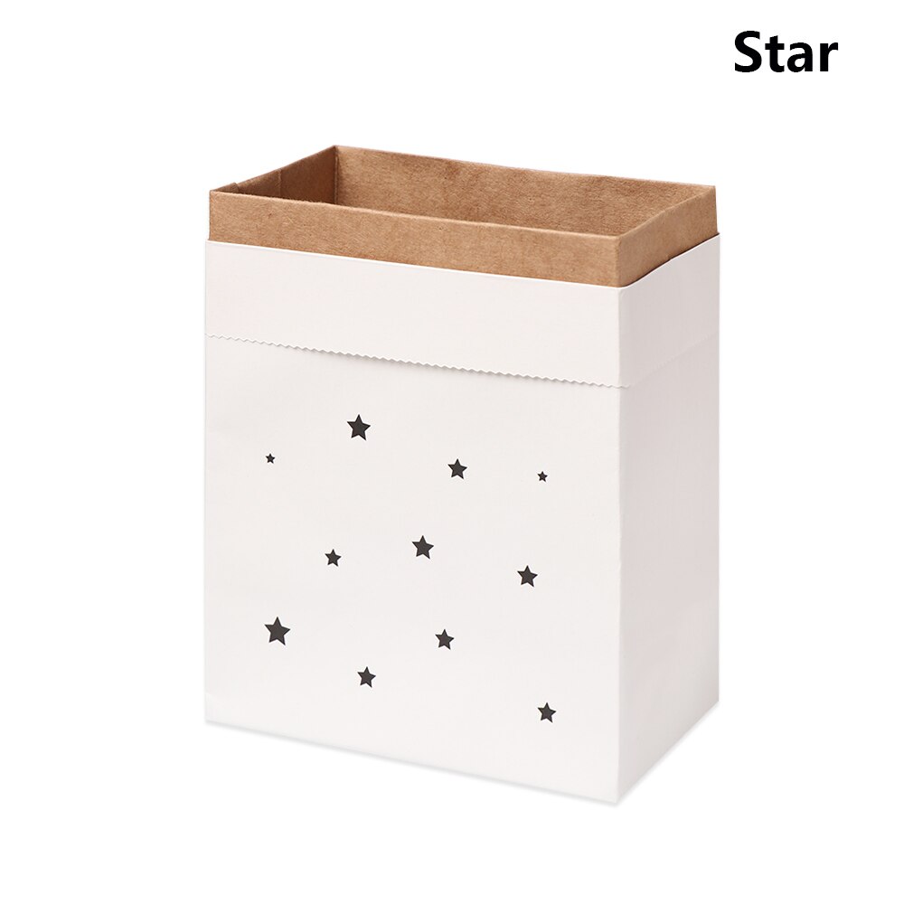 1PC nordisch Stil Schichten Doppel Kraft Papier Vase Dekoration Künstliche Blume Vase Blumentopf Wohnkultur Getrocknete Pflanze korb: Stil1-Stern