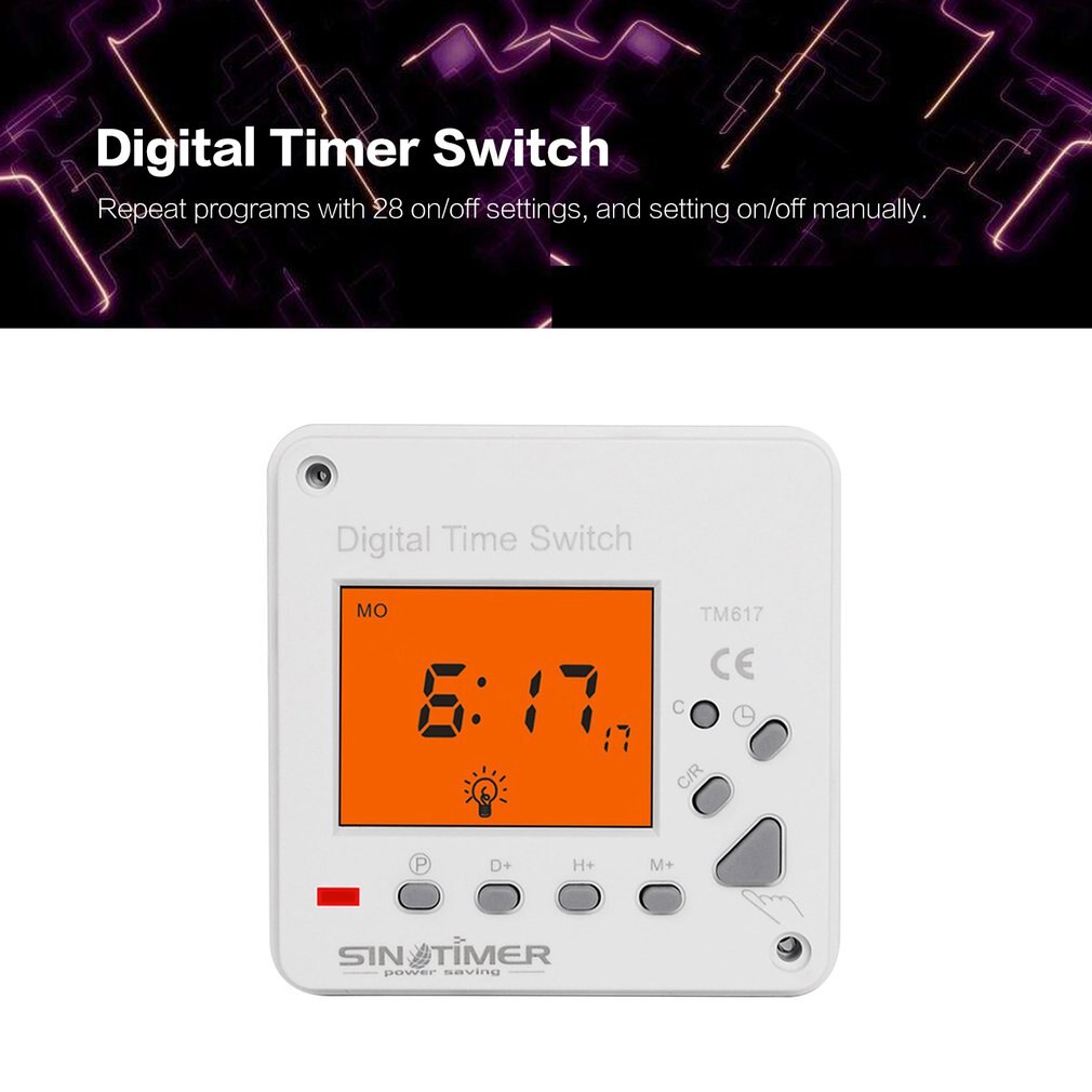220/110V Super Large LCD Display Back-light 7 Days Weekly Digital Electronic Count Timer Lighting Time Switch Home Clock Alarm