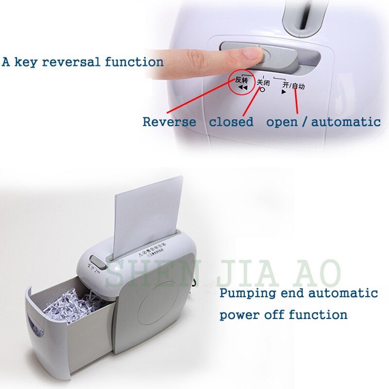 Triturador de papel elétrico 4*38mm, triturador de volume de 7,5l, triturador de papel quebrado/cartão embutido