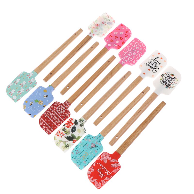 Color Silicone Baking Spatula Heat-Resistant Non-stick Cooking Utensils Non-deformable Soft Baking Spatula Kitchen Baking Tool