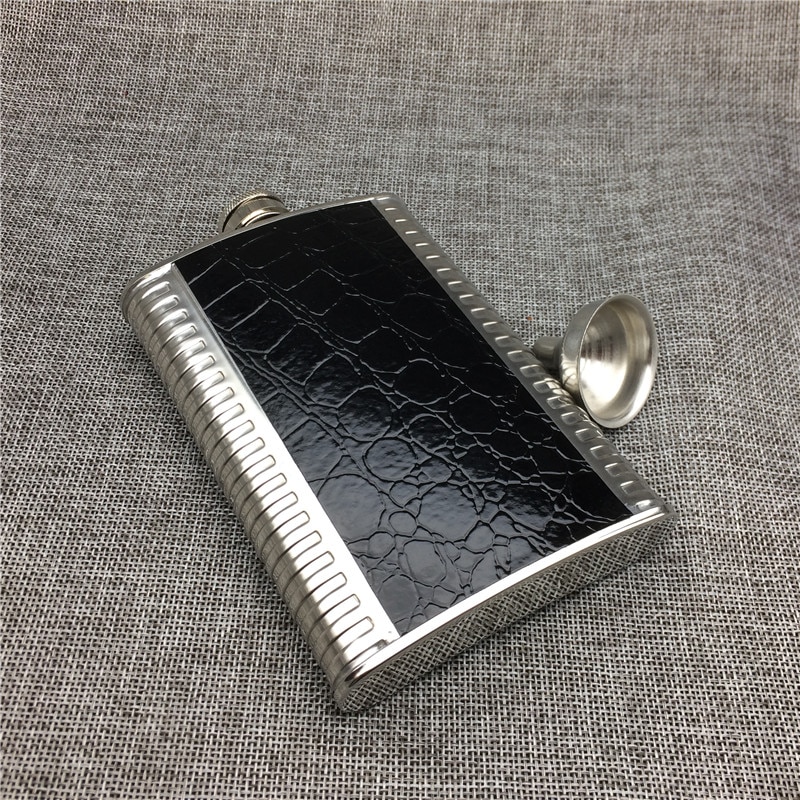 Alalinong 9 Ounce Hip Flask Stainless Steel Pu Leather Covered Flask Canteen Gadgets for Man Liquid Whisky Vodka Bottle