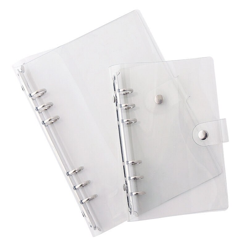 A5 A6 Spiral Clear Transparent PVC Soft Notebook Cover Coil Notepad 6 Ring Filler Planner Receive Card Stationery Office Supply