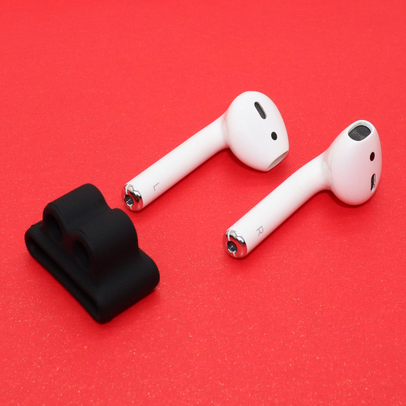 Support d'écouteurs Bluetooth en Silicone Anti-perte, pour AirPods Apple i7, Clip de support d'écouteurs pour Apple Watch: CORAL