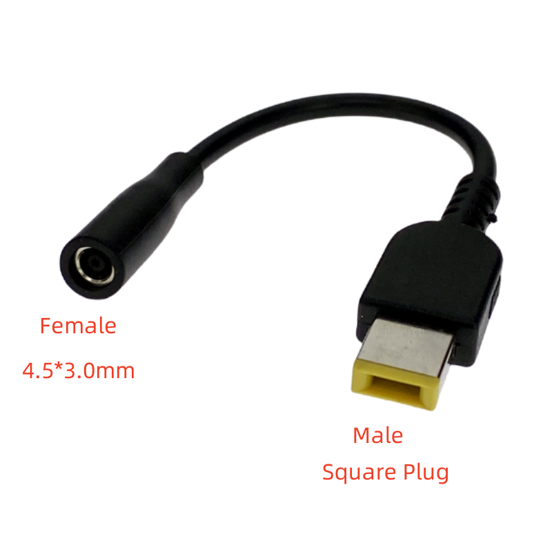 Câble adaptateur pour ordinateur portable carré mâle à 4.5*3.0mm 5.5*2.1mm 7.4*5.0 7.9*5.5mm femelle cordon de convertisseur de chargeur d'alimentation cc pour Lenovo hp: RED