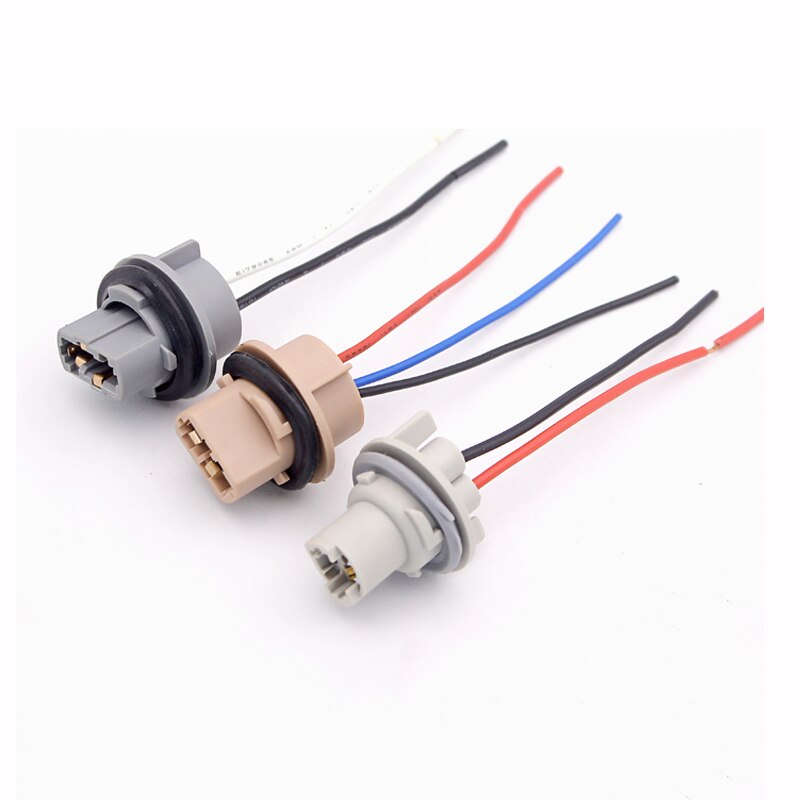 Douille d'ampoule T13 T20 7440 7443 W21W W21 5W, adaptateur, faisceau de câbles pour clignotant de voiture, accessoires de Base de lumière de frein 2 pièces