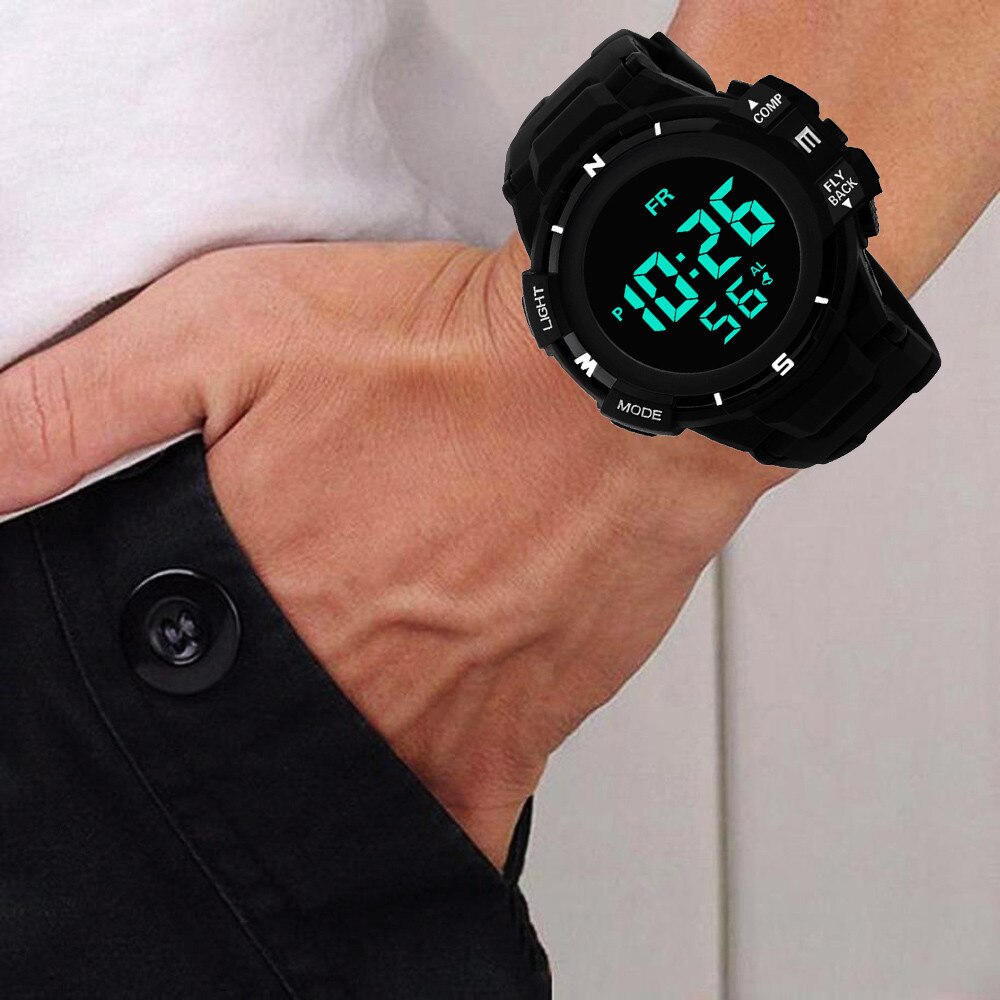 Heren Outdoor Horloges Waterdichte Digitale Led Display Alarm Datum Horloges Mannelijke Sport Elektronische Pols Klok Relogios Masculinos