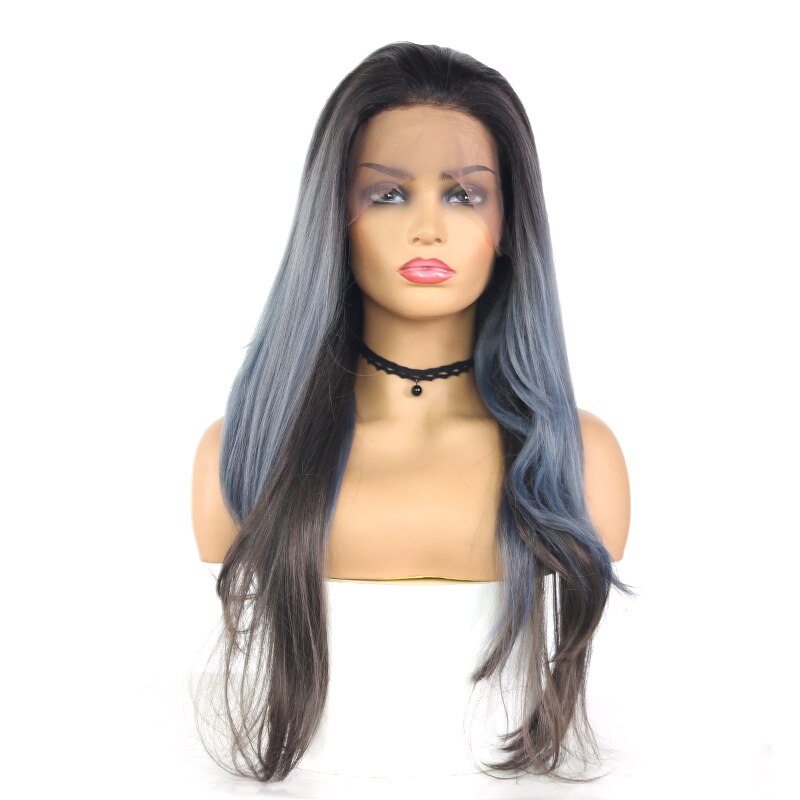 4*13 Lace Front Wig Synthetic Long Straight Wigs With Baby Hair SOKU Free Part Gluless Heat Resistant Lace Wig For Black Women: R3454