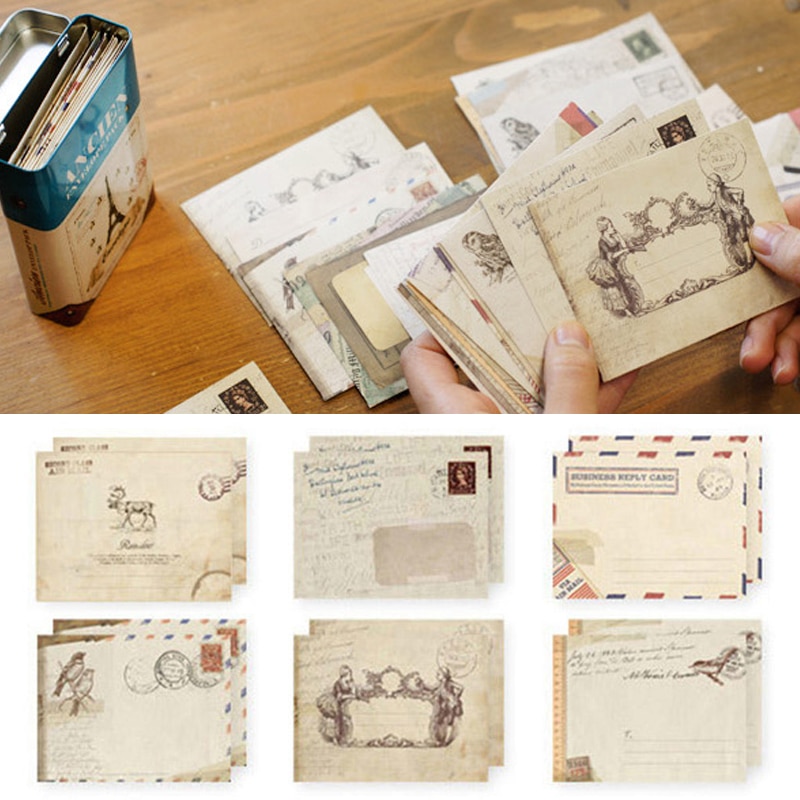 12 stk mini papir kuvert retro mini konvolutter vintage europæisk stil til kort scrapbooking kawaii papirvarer