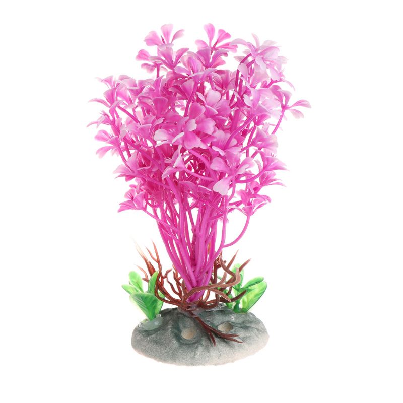 Aquatic Plants Pink Sea Flower Artificial Fish Tank Aquarium Foreground Decorate: Default Title