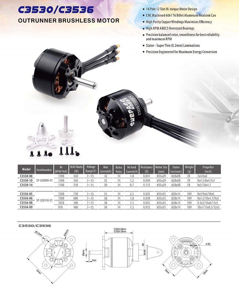 C3530 Rear SURPASS HOBBY C3530 C3536 C3542 C3548 Brushless Mo... – Vicedeal