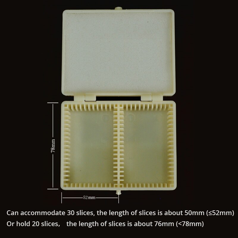 Universal Plastic Microscope Slide Box Microscopio Slides Slice Storage Case: 52x78mm