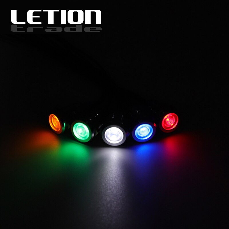 10mm LED Metal Indicator light Spherical surface waterproof Signal lamp 5V-6V 110V 380V with wire red yellow blue green white
