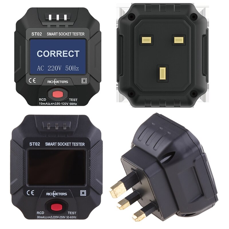 110V-250V Smart Socket Tester, Digital Voltage and Frequency Detect Tool, Electric Circuit Detector - EU/US/UK Plug to Choose