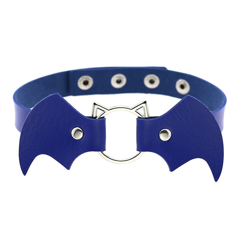 Sitaicery Punk Bat Kragen Halsband Frauen Halskette Kit Kopf PU Leder Halsband Gothic Halskette Kette Jewely Zubehör: 9