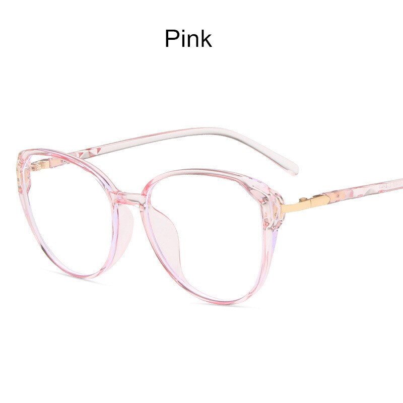 Anti-Blue Light Optical Myopia Eyeglasses Women Computer Prescription Glasses Classic Square Plastic Frame Tr90: Pink