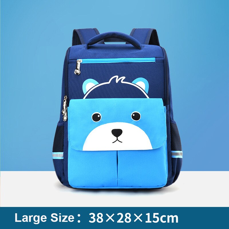 Sac à dos d&#39;école pour enfants, cartable pour filles, garçons, dessin animé, avec fermeture éclair en 3D: Large Sky Blue