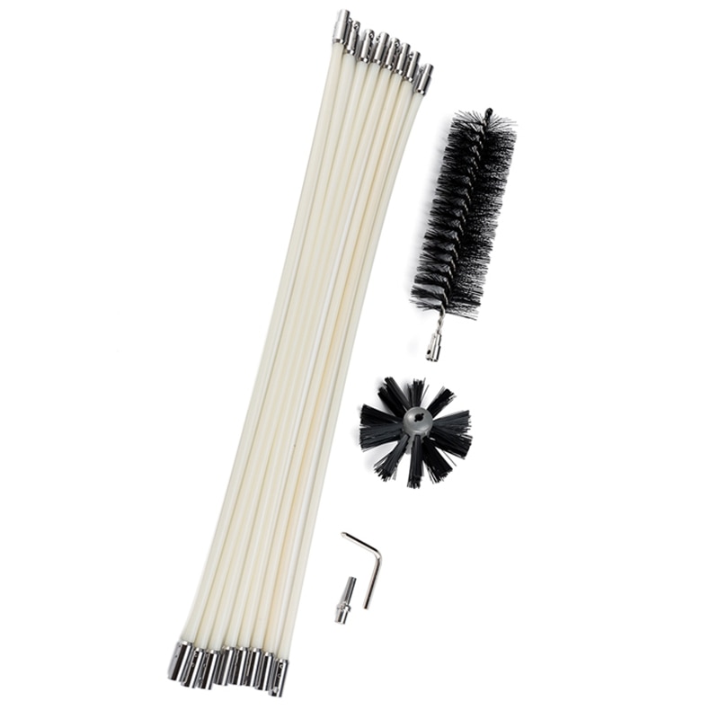 60cm Chimney Cleaner Cleaning Brush + Rod Set Kit Rotary Sweep System Fireplace household cleaning tool kits