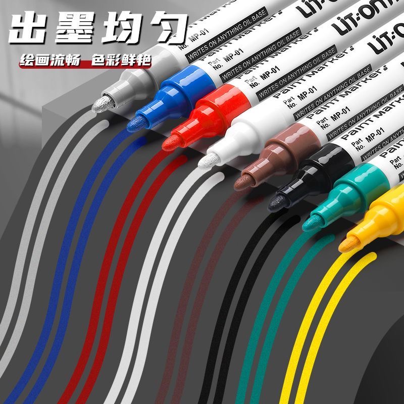 1 stück Bunte Permanent Farbe Marker Wasserdicht Weiß Marker Reifen Lauffläche Gummi Stoff Farbe Metall 12 Farben Farbe Marker Stifte