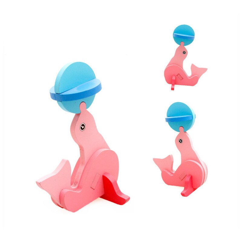 Giocattoli per bambini Puzzle 3D in legno cartone animato modello animale blocchi per bambini giocattoli educativi precoci per giochi per bambini: Seal