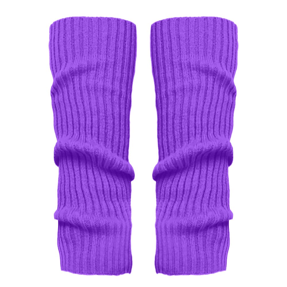Lolita japonesa-Calentadores de piernas para niña, Bola de lana tejida, cubierta para pies, calentador de piernas, calcetines, Otoño e Invierno: Morado