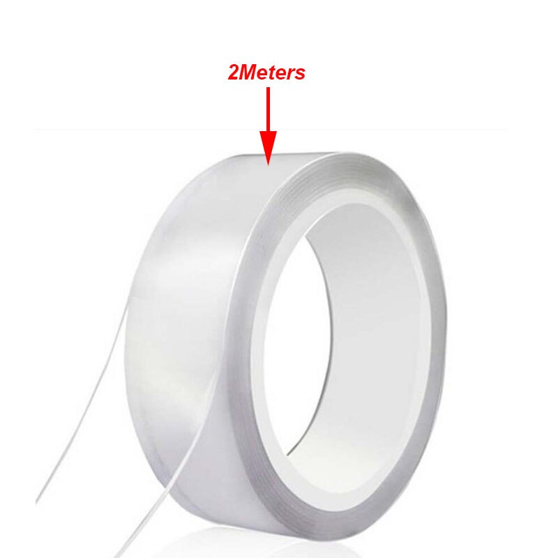 1/2/3/5M Nano Tape Transparant Geen Spoor Herbruikbare Dubbelzijdig Plakband Waterdichte Traceless tape Reinigbare Thuis Nano Tape: Transparent color 2M