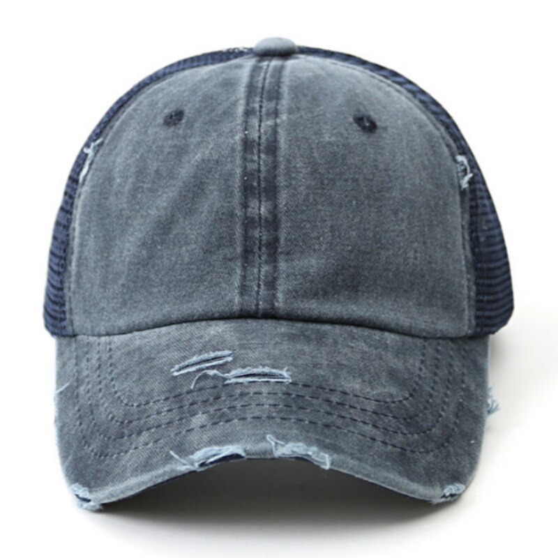 Mulheres Verão Chapéu Patchwork Angústia Messy Bun Rabo de Cavalo Chapéu Do Camionista da Malha Lavado Boné de Beisebol do Hip Hop Feminino Verão Chapéu Snapback