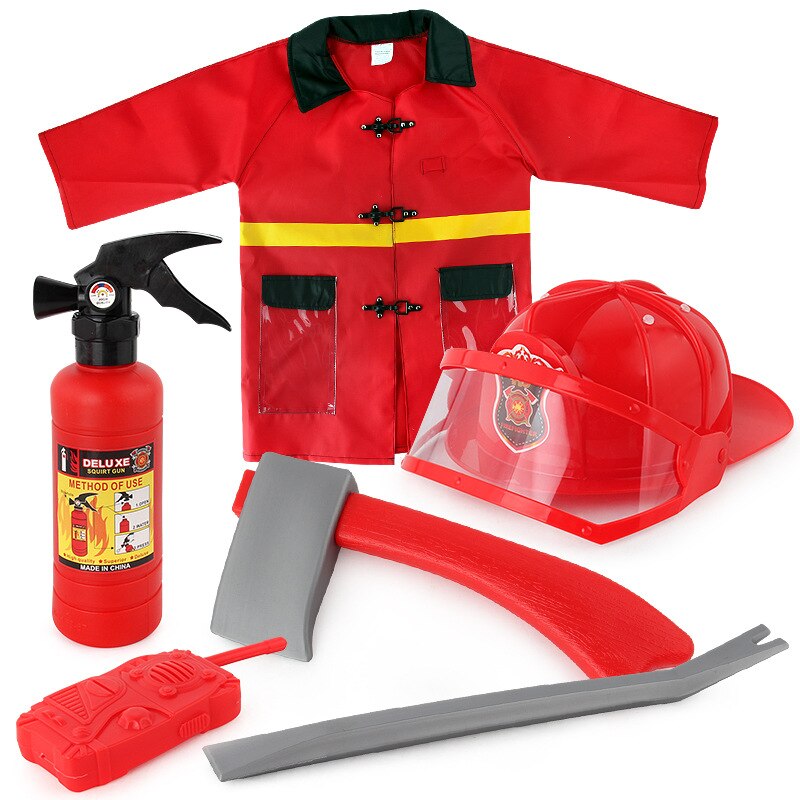 Kids Brandweerman Brandweerman Cosplay Speelgoed Fire Chief Rollenspel Costume Dress-Up Kinderen Pretend Play Speelgoed Vechten Gereedschap Speelgoed set