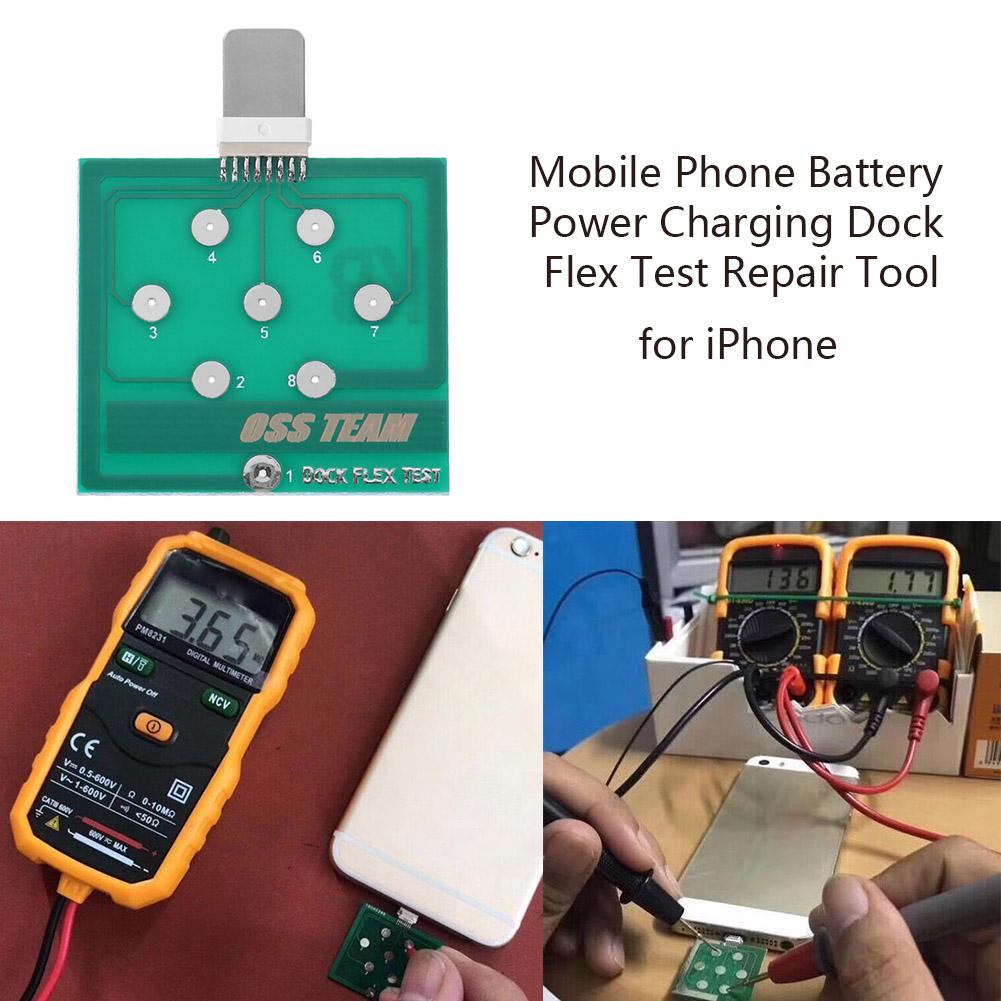 Mobiltelefon batteri opladning dock flex test reparationsværktøj til iphone android mobiltelefon test mikro usb