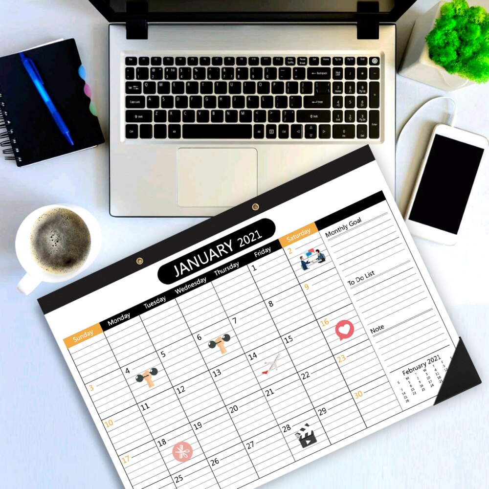 STOBOK -2022 Desk Calendar 2 Years Monthly Planner Runs from January 1, to 31, 2022 Desk/Wall Calendar for Organizing &