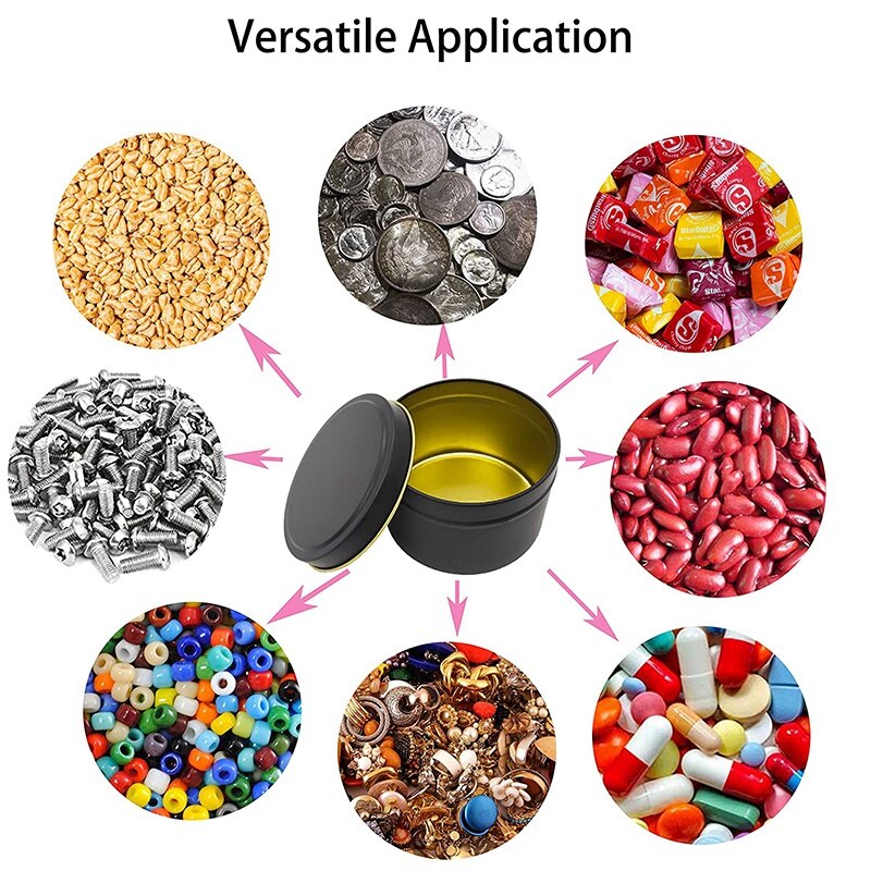 Candle Tins, 24 Piece, 4 Oz Metal Candle Containers for Making Candles, Arts &amp; Crafts, Dry Storage,Black