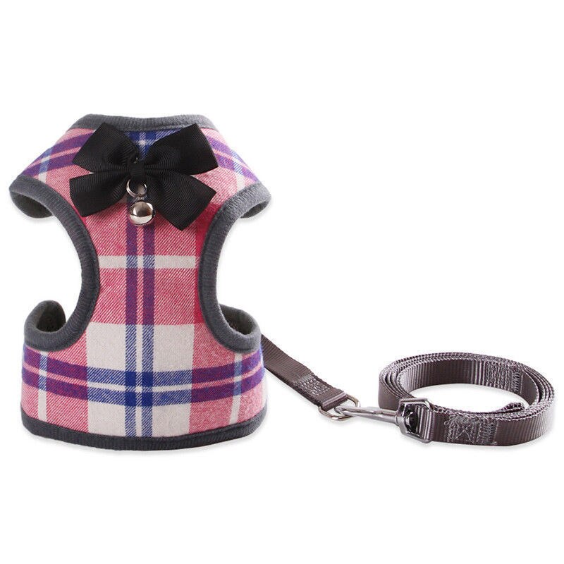 Kleiner Hund Gurt und Leine Set Pet Katze Weste Harness Mit Bowknot Mesh Gepolsterte Für Kleine Welpen Hunde Liefert 1PC: Rosa / S