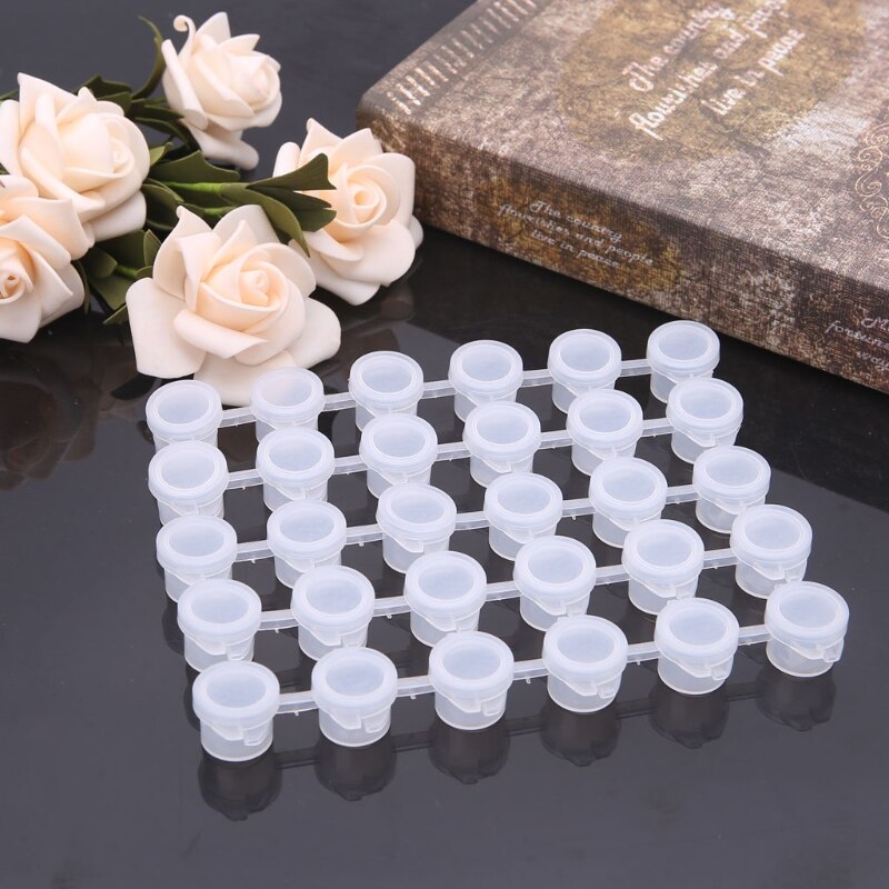 5*6 Stuks Lege Verf Strips Verf Cup Potten, Plastic Opslag Containers Verf Levert Tekening Arts Ambachten Levert