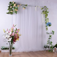 Tulle Window Curtain for Party Wedding Background Decoration Hanging Bay Windows Drape Cafe Door Decor Pendant Blinds Sheet