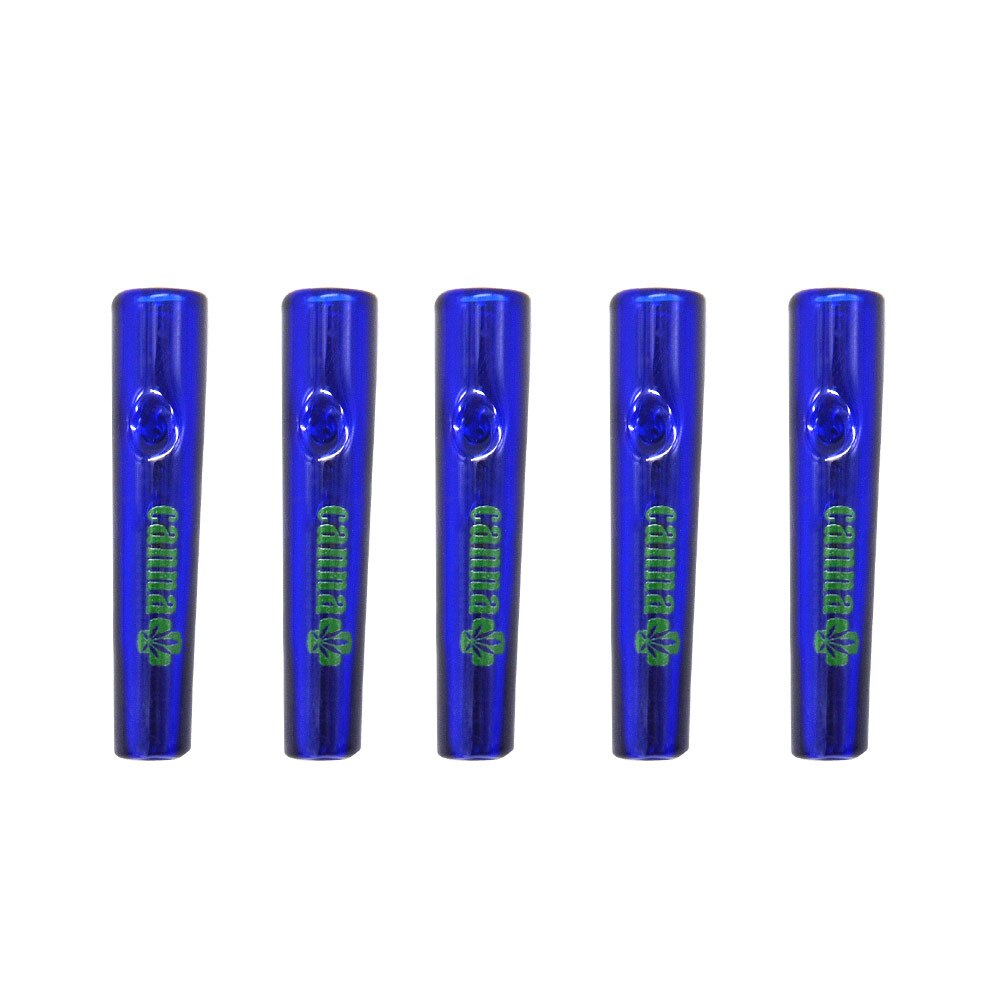 5Pcs Cone Mond-Tips Glas Herbruikbare Filter Tips Mond-Tips Glazen Kegel Kunstenaar Mond Tips: Blue-Canna