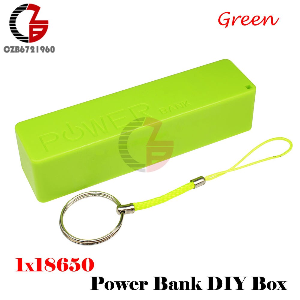 1x 2x 18650 usb powerbank batterioplader gør-det-selv-boks etui mobil esp 32 esp 32s strømforsyning lademodul skjold til iphone: 1x 18650 grøn