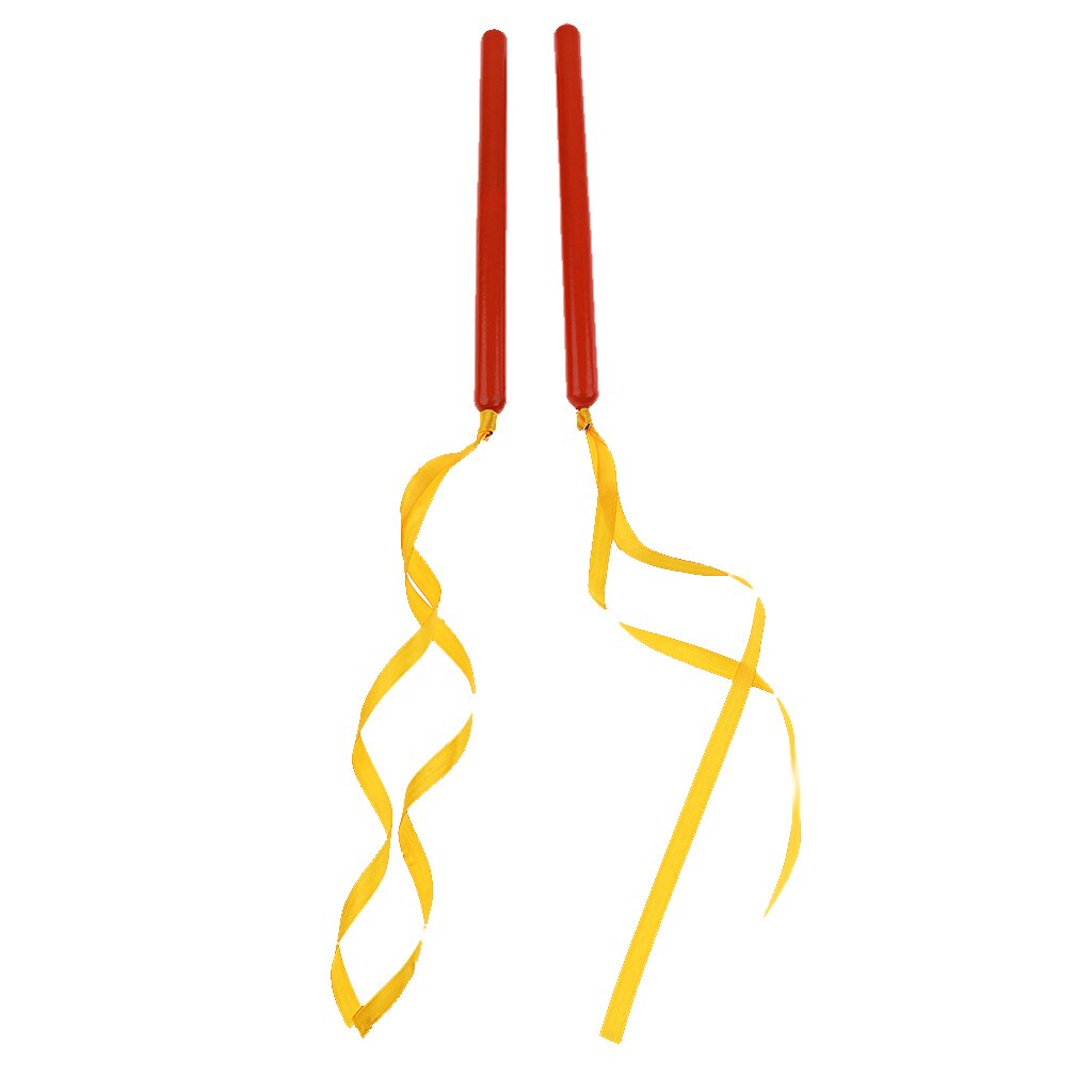 2Pcs Rhythm Sticks With Coloured Ribbon Percussion For Children