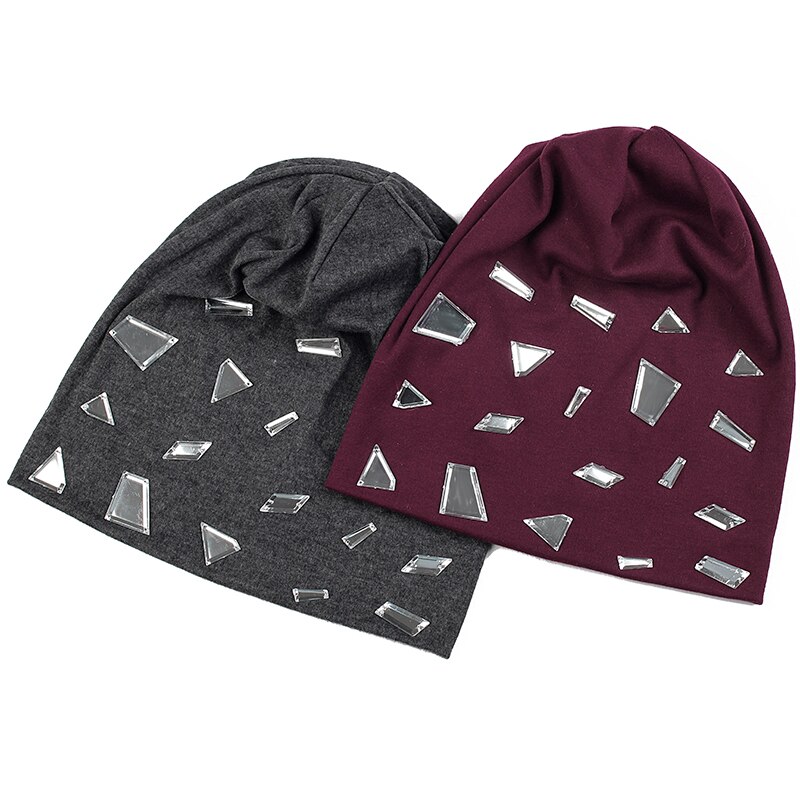 Geebro mujer Casual espejo accesorios sombreros nueva primavera suave señoras gorros sombrero invierno holgado Gorro niñas cap