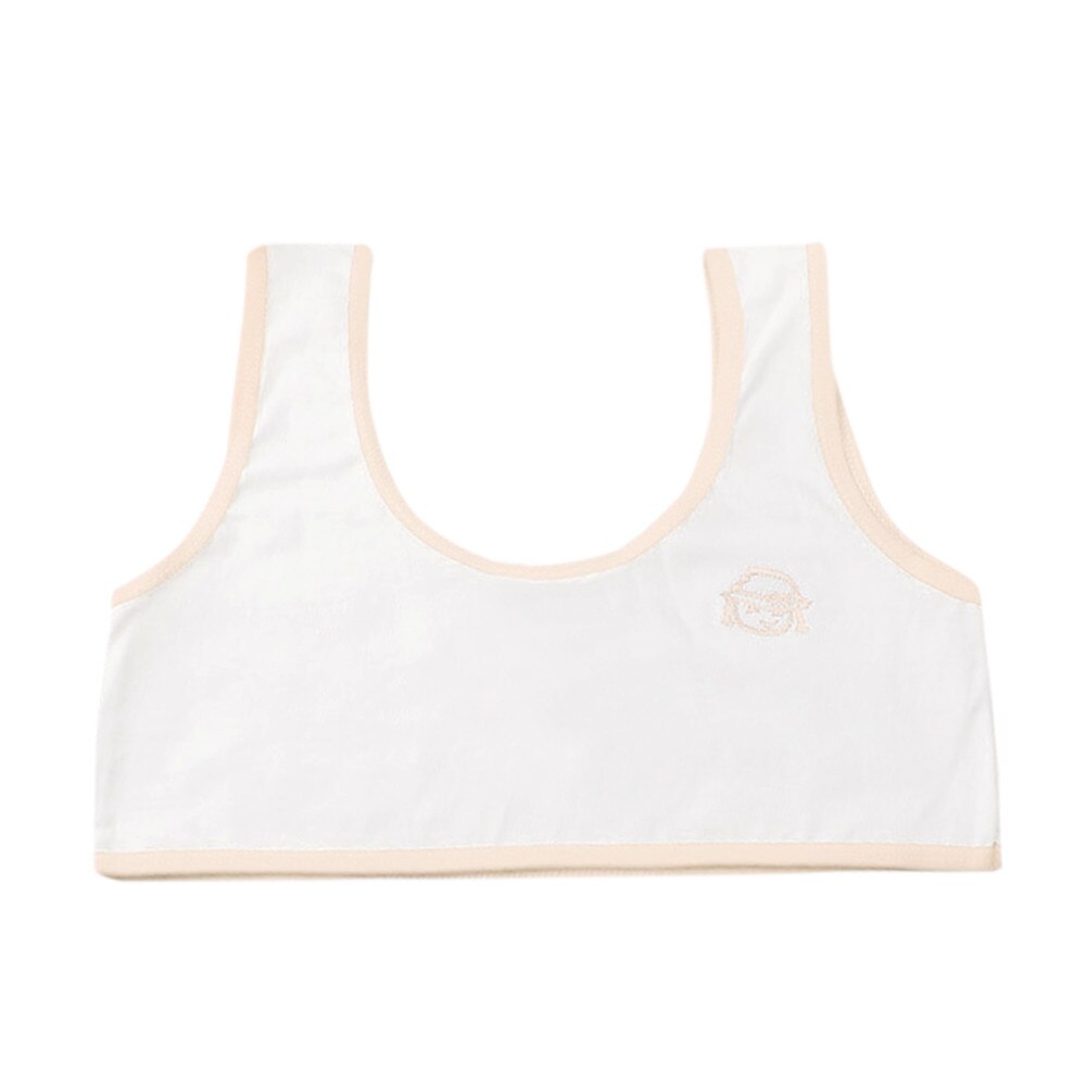 Lovely Baby Girls Tanks Printing Underwear Bra Vest Cotton Children Underclothes Sport Undies Camisoles 1220: Beige