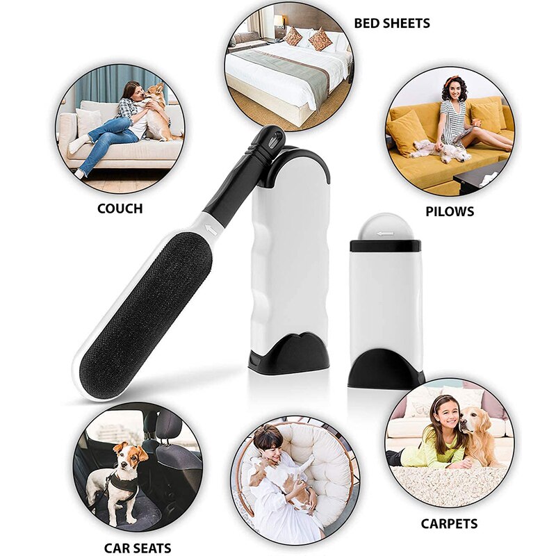 Brosse magique anti-peluches réutilisable pour vêtements, rouleau de nettoyage des cheveux, brosse pour poussière statique, Anti-poussière statique, outil de nettoyage des cheveux collants