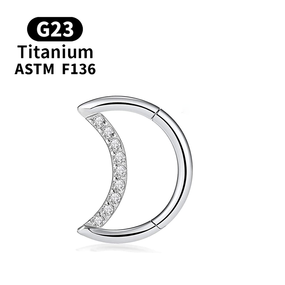 Pendientes de titanio G23, aro redondo para cartílago del trago, hélice Daith, labio con bisagras, segmento, oreja, nariz, anillo, joyería para Piercing corporal