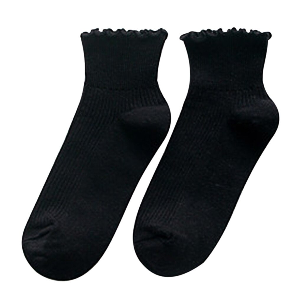 25# Harajuku Style Women Casual Cotton Socks Curling Pure Color Comfortable Socks Non-slip Invisible Ankle Sock Носки Женские: A