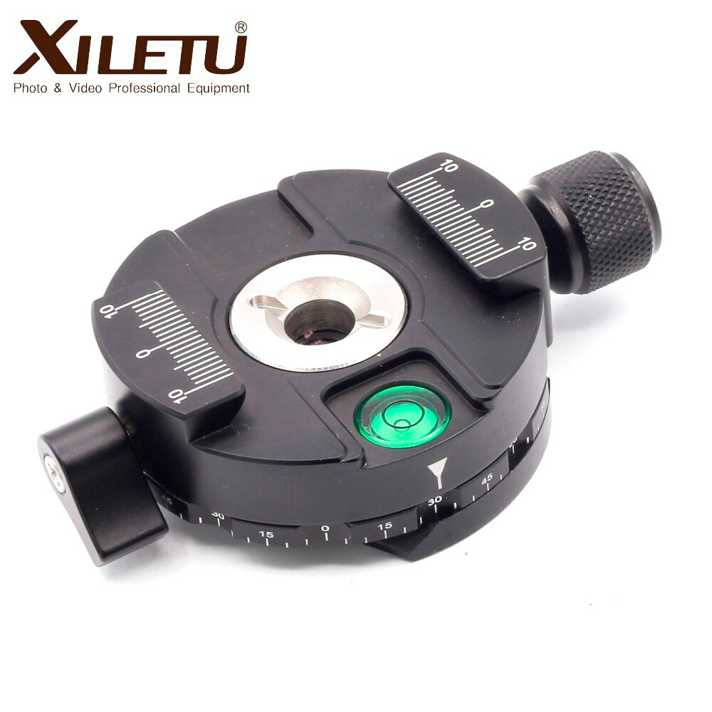 XILETU XPC-60C Aluminum 360 Degree Panoramic Tripod Head Clamping for Arca Swiss Tripod Ball Head with 38mm Quick Release Plate