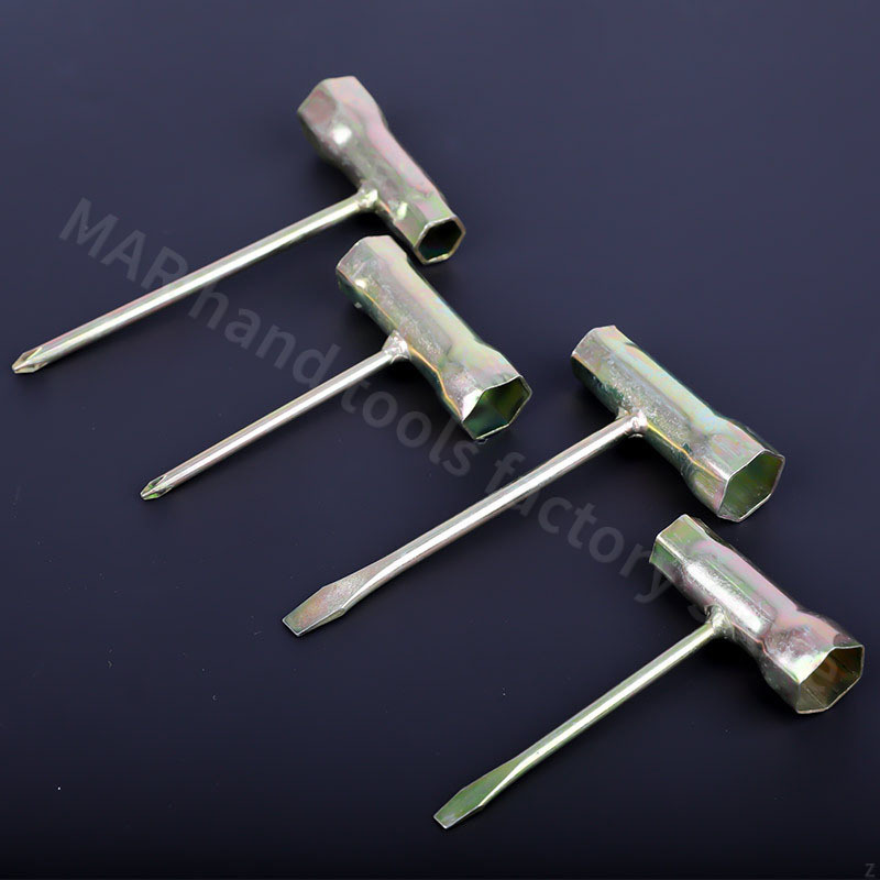Socket Wrench With Slotted And Phillips Head Spark Plug T-shaped Mini Wrench Multifunctional Carbon Steel Chain Saw Lawn Mower