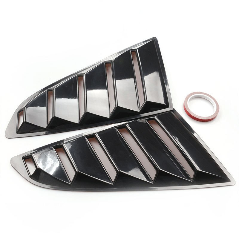 Rear Quarter Window Louvers Scoops Spoiler Car Tunning Panel Side Air Vent Cover for Ford Mustang: black