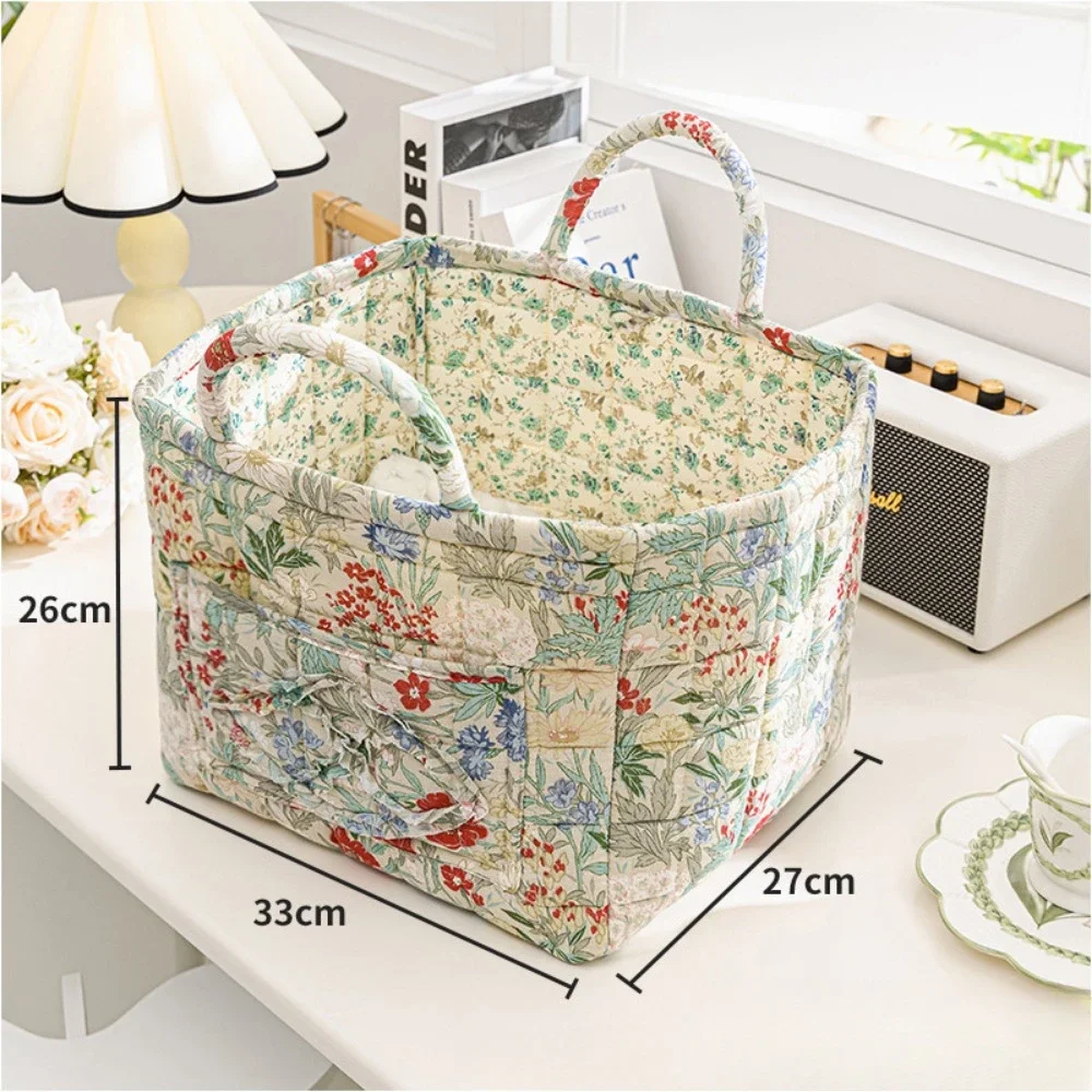 Fabric Storage Basket Washable Storage Baskets Foldable Underwear'S Organizer Frame Pastoral Style Stackable Sundries Container