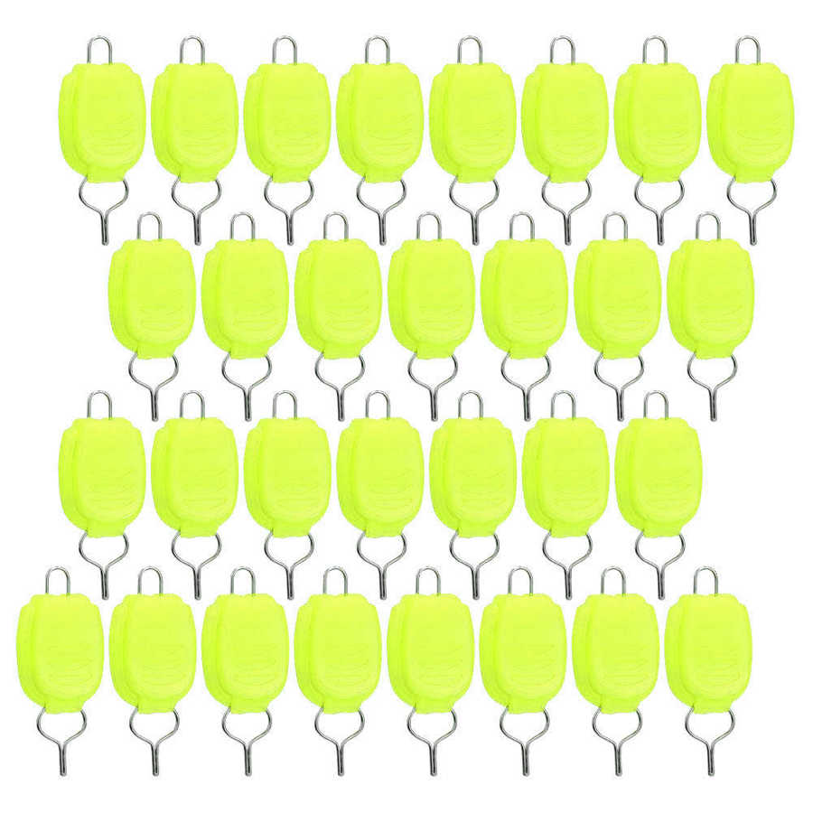 Bouchon de fil de pêche lumineux, 30 pièces, porte-fil de pêche, Baitcasting, bobine de tambour, bouchon de ligne: YELLOW