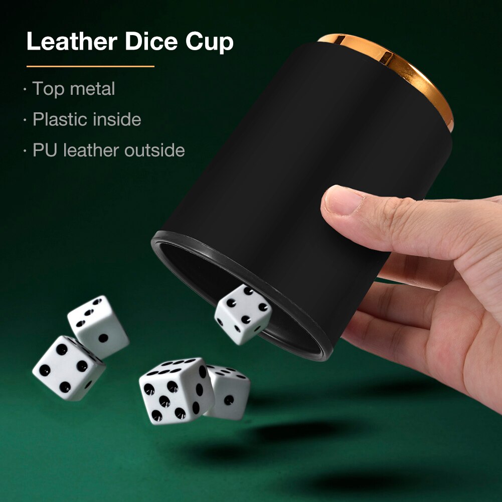 Leder Trompete Flanell PU Würfelbecher Schwarz Dicebox Partei Liefert Für Bar KTV Unterhaltung Würfel Tasse Ohne Würfel