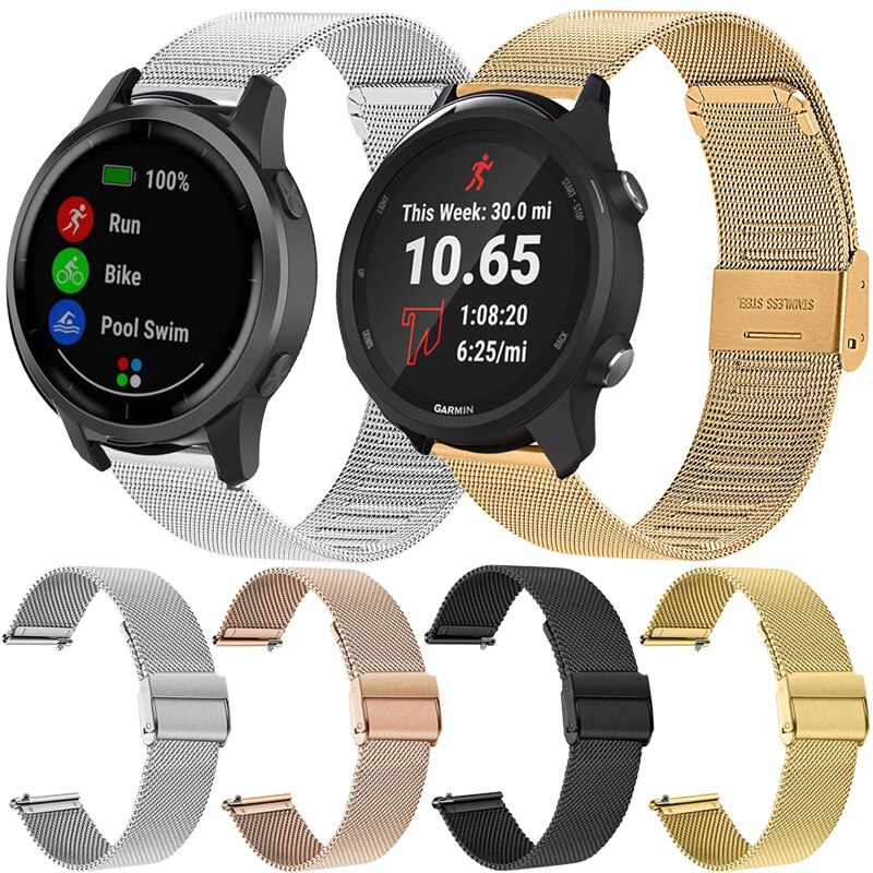 Milanese kellonranneke ranneke garmin forerunner 245/245m 645 vivoactive 3 venu sq music vivomove hr rannekoru rannekkeet sport correa